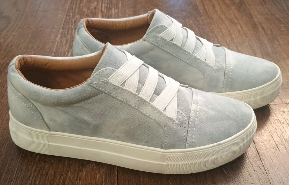 Dolce Vita DV Ringly Canvas Grey Tie Dyed Platform Slip On Sneaker Shoes Sz 8